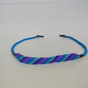 Cotton Stripe Nylon Eyeglasses Cord (Blue)